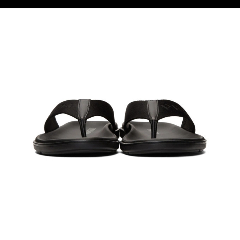 Prada Black Sandals Sleek Leather Design - Picture 6 of 9